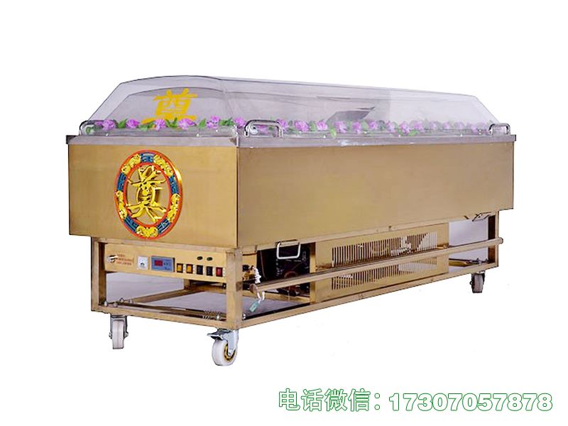 遗体存放冰棺专为遗体长期存放设计，制冷稳定、密封性强，防腐效果优异，适配各类殡葬场所遗体长期保鲜存放，结构耐用，管理规范。