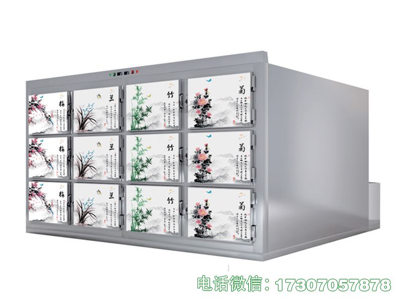 存尸冻尸柜集存尸、冻尸功能于一体，制冷强劲，适配殡葬场所遗体一站式存放冻存需求。