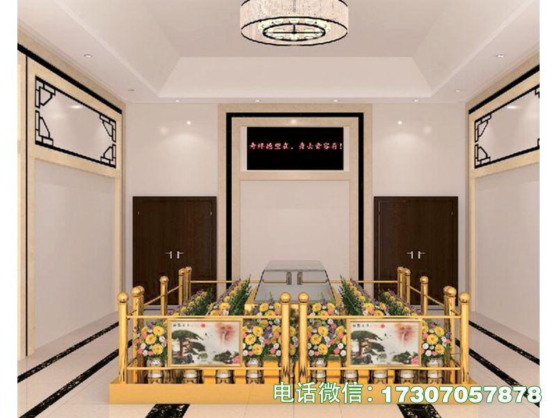 告别厅瞻仰台是殡葬告别厅专用瞻仰设备，结构坚固，外观庄重大气，台面宽大稳固，适配告别厅大型告别仪式，便于亲友集体瞻仰，符合殡仪馆规范化管理标准。