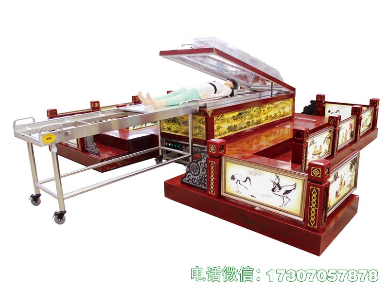 仿木遗体瞻仰台是殡葬专用仿木一体化瞻仰设备，仿木材质质感自然，外观庄重肃穆，结构坚固、台面防滑稳固，便于亲友瞻仰与工作人员操作，清洁运维便捷，完全符合殡葬卫生与作业标准。
